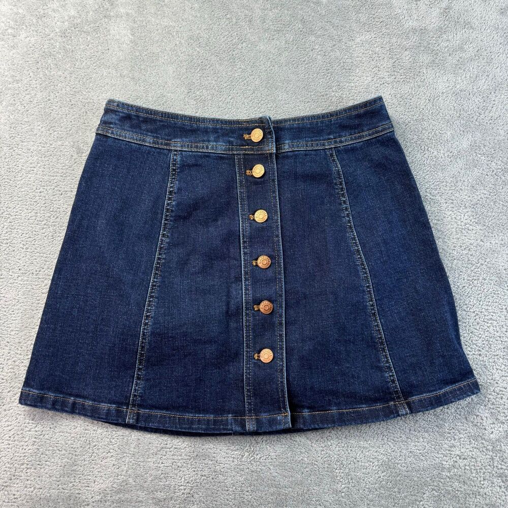 Madewell Skirt Women's 2 Blue Jean Denim Preppy Cotton Spandex Stretch Ladies